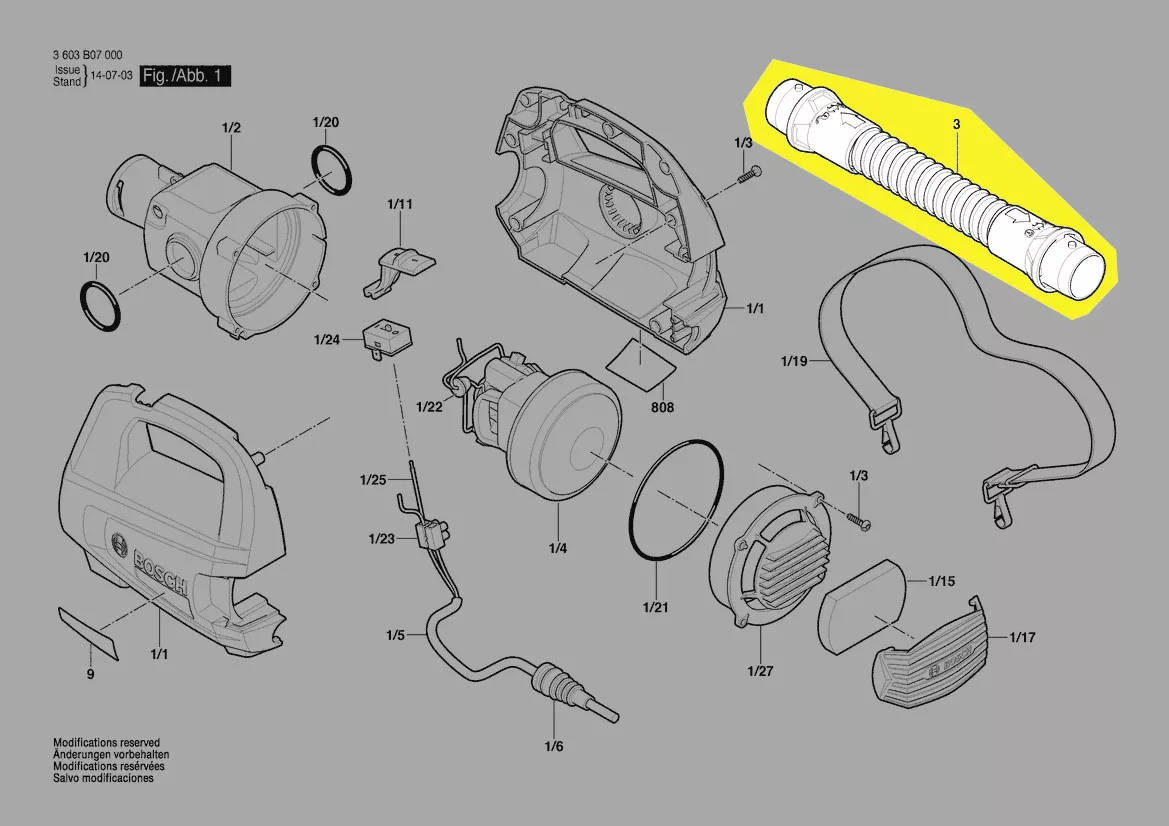 Tuyau air réf. 1 600 A00 2ML Bosch